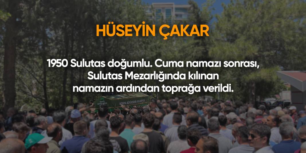 Konya'da bugün vefat edenler | 20 Aralık 2024 7